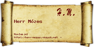 Herr Mózes névjegykártya